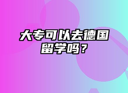 大专可以去德国留学吗？
