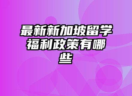 新加坡留学福利政策有哪些