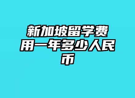 新加坡留学费用一年多少人民币