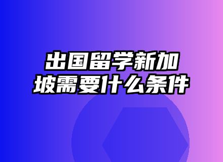 出国留学新加坡需要什么条件