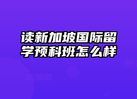 读新加坡国际留学预科班怎么样