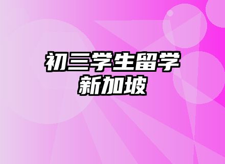初三学生留学新加坡