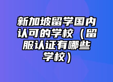 新加坡留学国内认可的学校（留服认证有哪些学校）