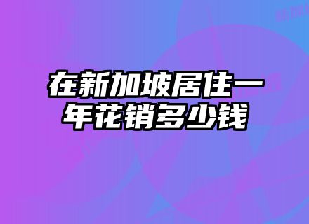 在新加坡居住一年花销多少钱