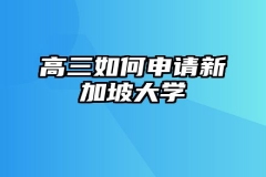 高三如何申请新加坡大学