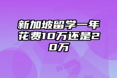 新加坡留学一年花费10万还是20万