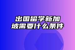 出国留学新加坡需要什么条件