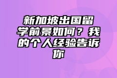 新加坡出国留学前景如何？我的个人经验告诉你