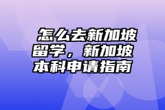​怎么去新加坡留学，新加坡本科申请指南