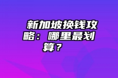 ​新加坡换钱攻略：哪里比较划算？ 
